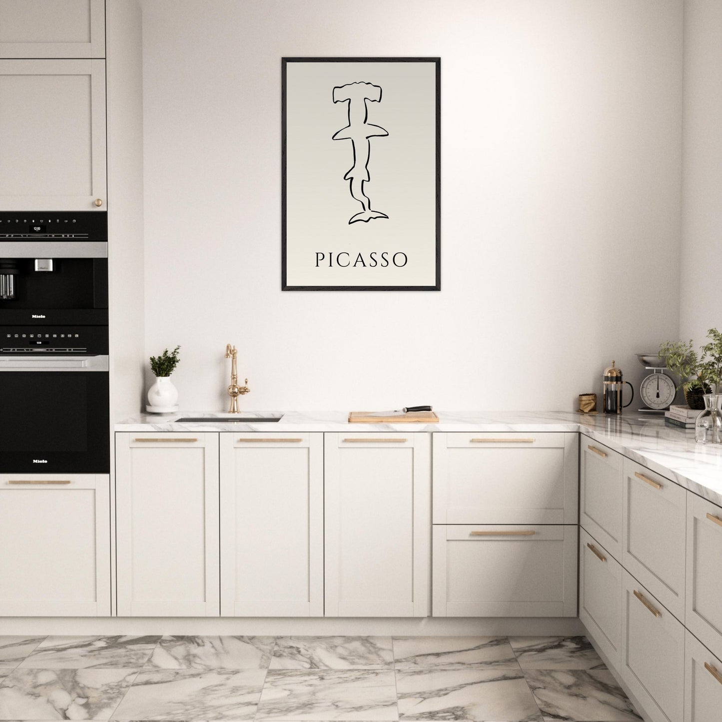 Picasso Hammer Head, Line Art Print, Gift Print