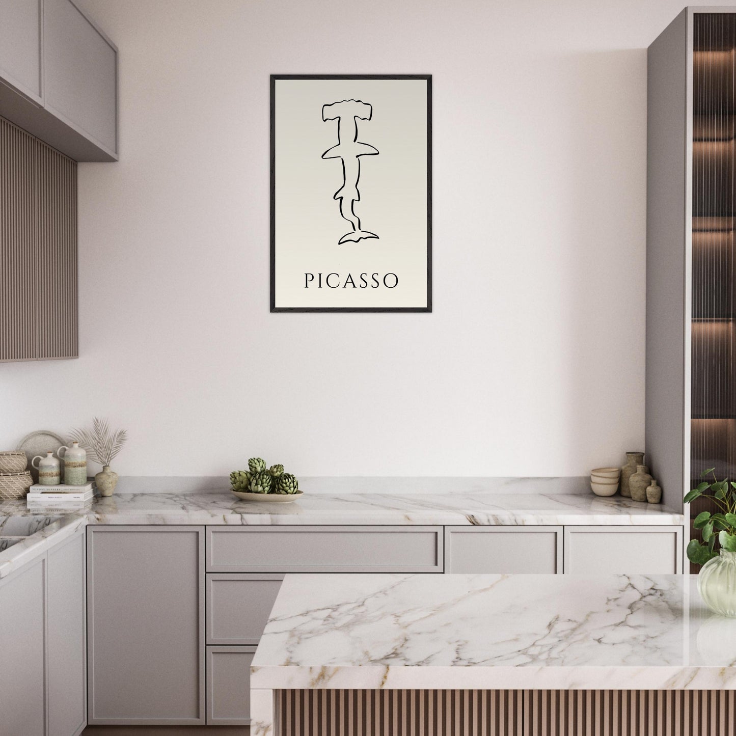 Picasso Hammer Head, Line Art Print, Gift Print